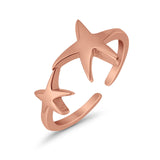 Awesome Starfish Adjustable Toe Ring 925 Sterling Silver for Womens (14mm)