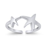 Awesome Starfish Adjustable Toe Ring 925 Sterling Silver for Womens (14mm)