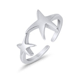 Awesome Starfish Adjustable Toe Ring 925 Sterling Silver for Womens (14mm)