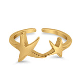 Awesome Starfish Adjustable Toe Ring 925 Sterling Silver for Womens (14mm)