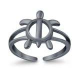 Adjustable Turtle Toe Ring 925 Sterling Silver (11mm)