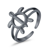 Adjustable Turtle Toe Ring 925 Sterling Silver (11mm)
