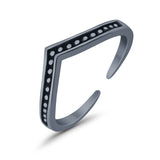 V Shape Toe Ring Adjustable Band 925 Sterling Silver (4mm)
