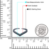 V Shape Toe Ring Adjustable Band 925 Sterling Silver (4mm)