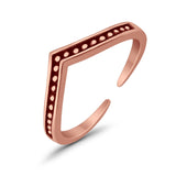 V Shape Toe Ring Adjustable Band 925 Sterling Silver (4mm)