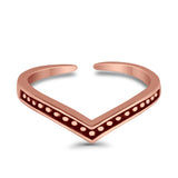 V Shape Toe Ring Adjustable Band 925 Sterling Silver (4mm)
