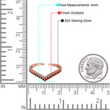 V Shape Toe Ring Adjustable Band 925 Sterling Silver (4mm)