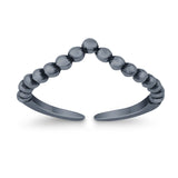 V-Shaped Adjustable Toe Ring 925 Sterling Silver (4mm)