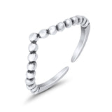 V-Shaped Adjustable Toe Ring 925 Sterling Silver (4mm)