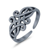 Celtic Toe Ring Band 925 Silver Sterling For Womens (8.5mm)