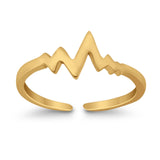 Adjustable Heartbeat Toe Ring Band 925 Sterling Silver (6mm)