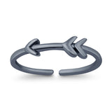 Arrow Plain Toe Ring Adjustable Band 925 Sterling Silver (4mm)