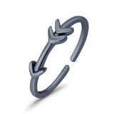 Arrow Plain Toe Ring Adjustable Band 925 Sterling Silver (4mm)