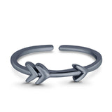 Arrow Plain Toe Ring Adjustable Band 925 Sterling Silver (4mm)