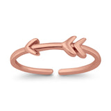 Arrow Plain Toe Ring Adjustable Band 925 Sterling Silver (4mm)