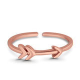 Arrow Plain Toe Ring Adjustable Band 925 Sterling Silver (4mm)