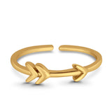 Arrow Plain Toe Ring Adjustable Band 925 Sterling Silver (4mm)