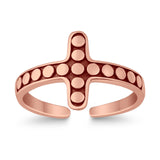 Beautiful Ring Adjustable Cross Toe Band 925 Sterling Silver (11mm)