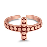 Beautiful Ring Adjustable Cross Toe Band 925 Sterling Silver (11mm)