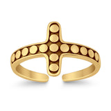 Beautiful Ring Adjustable Cross Toe Band 925 Sterling Silver (11mm)