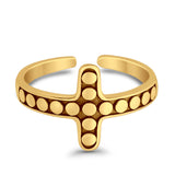 Beautiful Ring Adjustable Cross Toe Band 925 Sterling Silver (11mm)