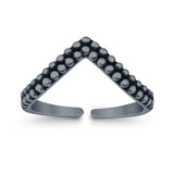 Adjustable V Shape Toe Ring Band 925 Sterling Silver for Women (6.5mm)