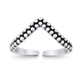 Adjustable V Shape Toe Ring Band 925 Sterling Silver for Women (6.5mm)