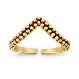 Adjustable V Shape Toe Ring Band 925 Sterling Silver for Women (6.5mm)