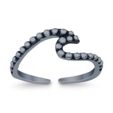 Wave Curve Toe Ring Adjustable Band 925 Sterling Silver (5.5mm)