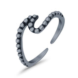 Wave Curve Toe Ring Adjustable Band 925 Sterling Silver (5.5mm)