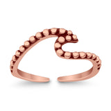 Wave Curve Toe Ring Adjustable Band 925 Sterling Silver (5.5mm)