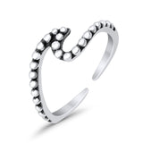 Wave Curve Toe Ring Adjustable Band 925 Sterling Silver (5.5mm)