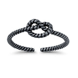 Adjustable Love Knot Toe Ring 925 Sterling Silver (5mm)