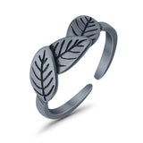 Adjustable Leaves Toe Ring Band 925 Sterling Silver For Women (5mm)
