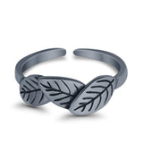 Adjustable Leaves Toe Ring Band 925 Sterling Silver For Women (5mm)