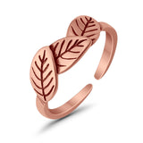 Adjustable Leaves Toe Ring Band 925 Sterling Silver For Women (5mm)
