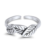 Adjustable Leaves Toe Ring Band 925 Sterling Silver For Women (5mm)