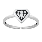 Hammered DC Style Adjustable Toe Ring 925 Sterling Silver(6.5mm)