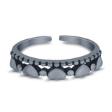 Hearts Toe Ring Band 925 Sterling Silver For Women (3.5MM)