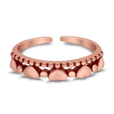 Hearts Toe Ring Band 925 Sterling Silver For Women (3.5MM)