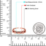 Hearts Toe Ring Band 925 Sterling Silver For Women (3.5MM)