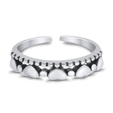 Hearts Toe Ring Band 925 Sterling Silver For Women (3.5MM)