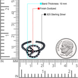 Peace Sign Toe Ring Band Twisted Braided 925 Sterling Silver (10mm)