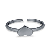 Plain Hearts Toe Ring Band 925 Sterling Silver for Women (4mm)