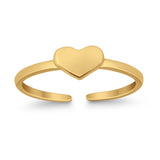 Plain Hearts Toe Ring Band 925 Sterling Silver for Women (4mm)