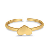 Plain Hearts Toe Ring Band 925 Sterling Silver for Women (4mm)