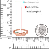 Adjustable Bow Toe Ring Simulated Cubic Zirconia 925 Sterling Silver (4mm)