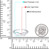 Adjustable Bow Toe Ring Simulated Cubic Zirconia 925 Sterling Silver (4mm)