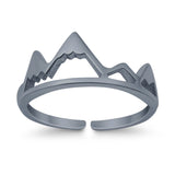 Mountain Range Rings for Women Adjustable Toe 925 Sterling Silver (7mm)