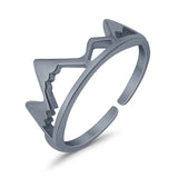 Mountain Range Rings for Women Adjustable Toe 925 Sterling Silver (7mm)